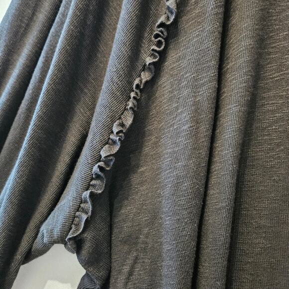 Lauren Conrad LC Women's Sweater Ribbed Ruffled Black Long Sleeve Size 3X - Picture 5 of 10